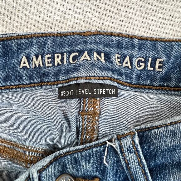 American Eagle Outfitters High Rise Jegging Jeans Women's 6 Skinny Med Wash - Picture 4 of 12
